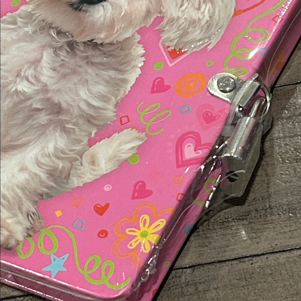 Puppy Love Diary/Journal Book For Kids With Lock And Keys Hardcover Bichon Cover - Picture 3 of 6